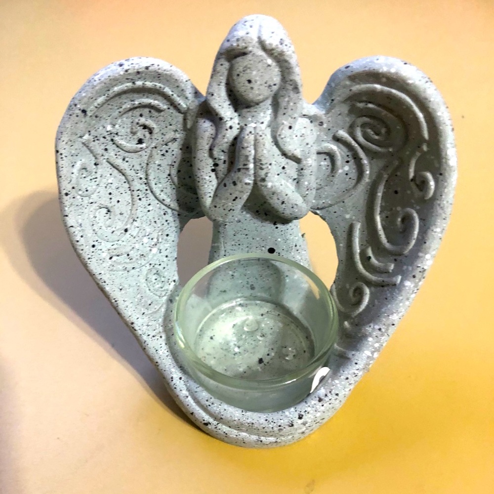 Stone angle candle holder